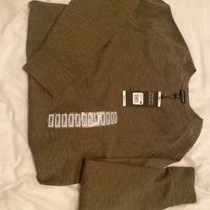 Olive green. Banana republic men’s Henley.